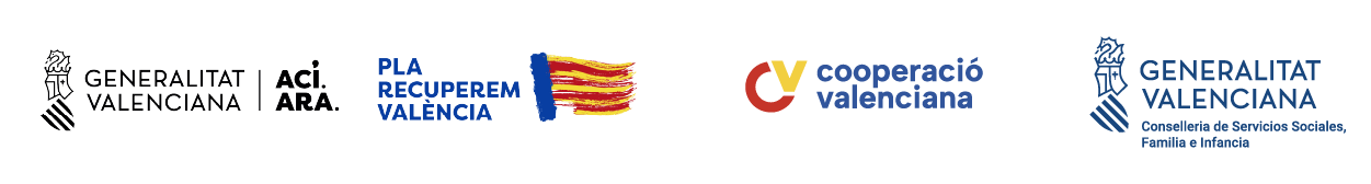Logotips del Pla Recuperem València de la Generalitat Valenciana i de Cooperació Valenciana